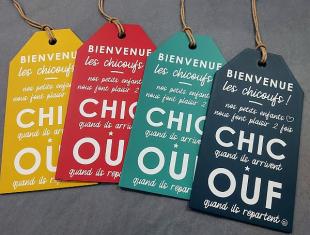 TEXT PLAQUE with hook - Text  Chic OUF...