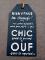 TEXT PLAQUE with hook - Text  Chic OUF...