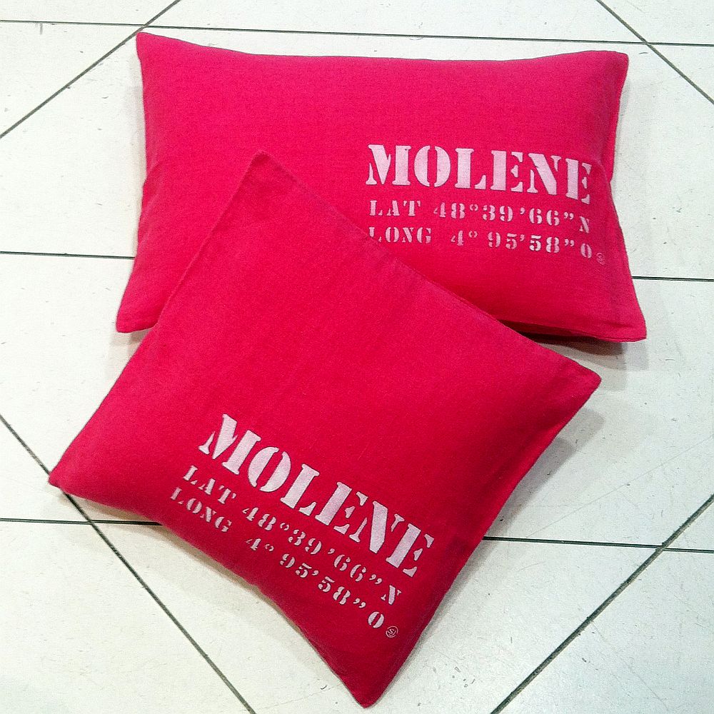 Pillow rect. "MOLENE Latitude/Longitude"